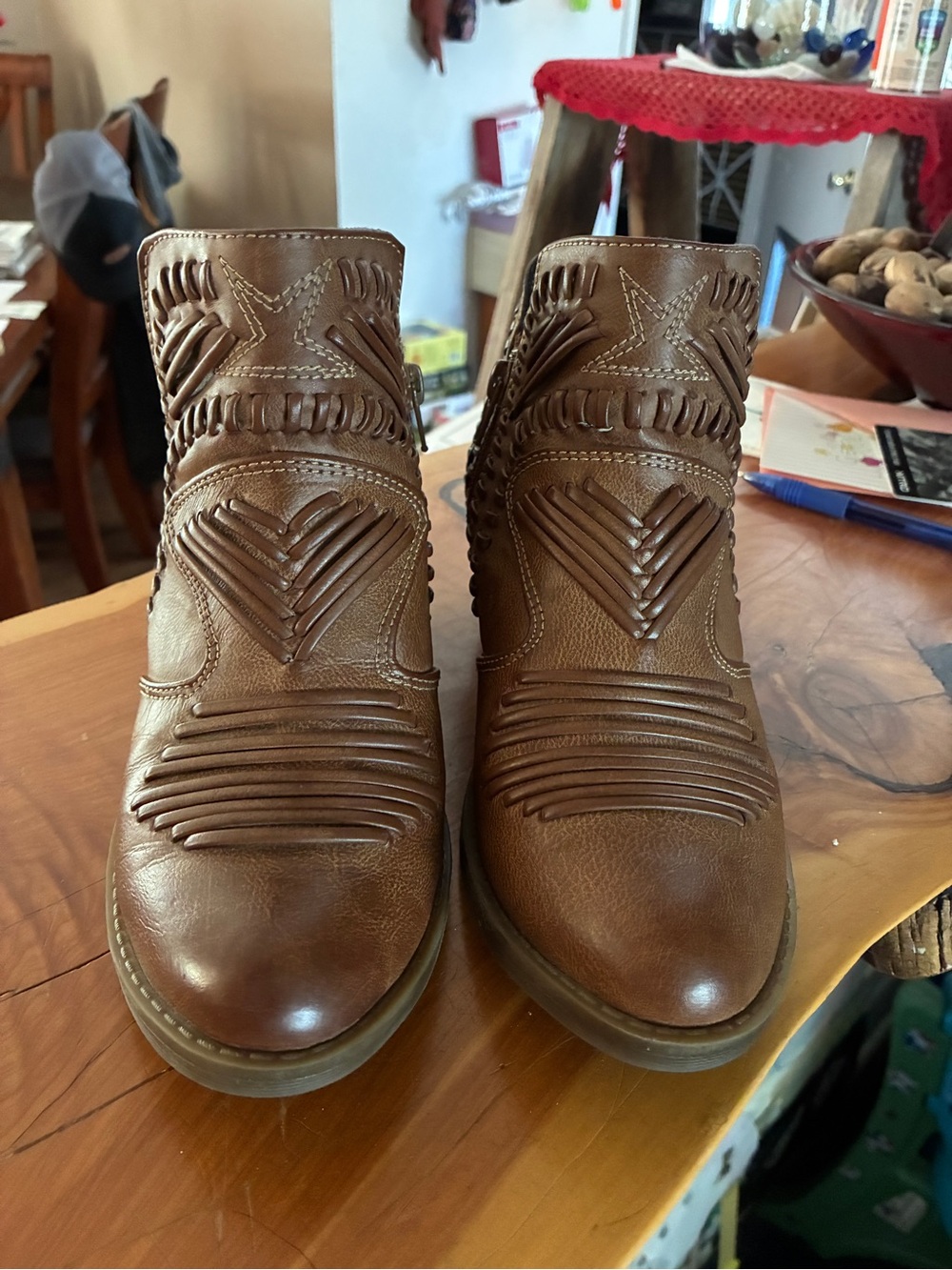 Not Rated Women's Brown Western Ankle Boots - Classic Leather Style